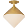 Sarnen Small Flush Mount in Gild with White Glass 