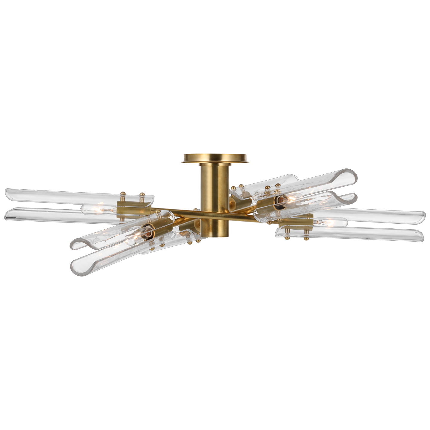 Casoria XL Radial Flush Mount in Hand-Rubbed Antique Brass with Clear Glass