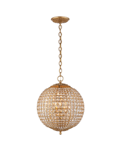 Renwick Small Sphere Chandelier in Gild with Crystal