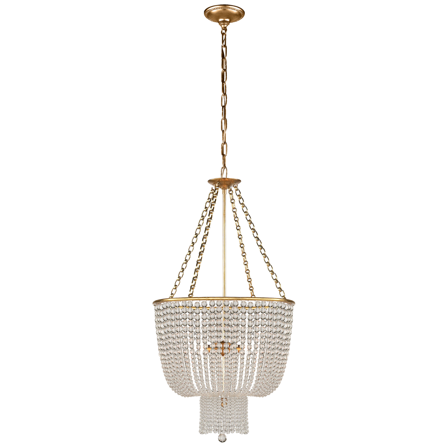 Jacqueline Chandelier in Hand-Rubbed Antique Brass with Clear Glass