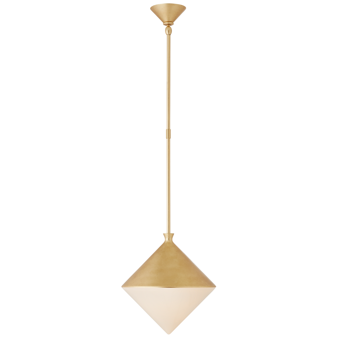 Sarnen Small Pendant in Gild with White Glass