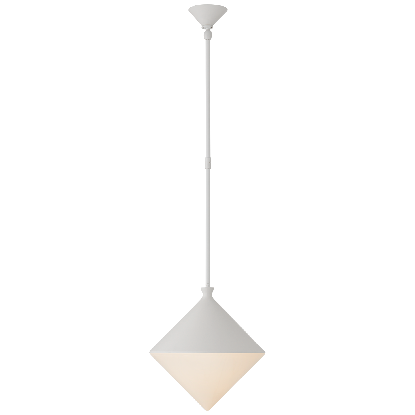 Sarnen Small Pendant in Matte White with White Glass