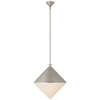 Sarnen Large Pendant in Burnished Silver Leaf with White Glass