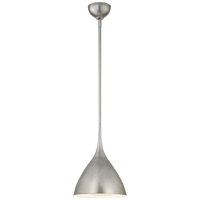 Agnes 10" Pendant in Burnished Silver Leaf with Soft White Glass
