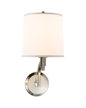Westport Sconce in Soft Silver with Silk Shade