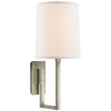 Aspect Library Sconce in Pewter with Ivory Linen Shade