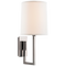 Aspect Library Sconce in Soft Silver with Ivory Linen Shade