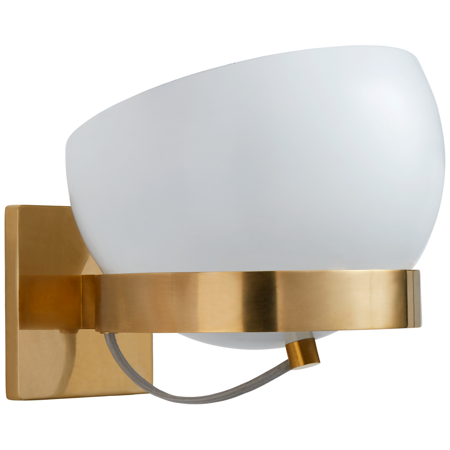 Lightwell Small Rotating Sconce in Soft Brass with White Shade