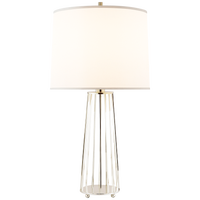 Carousel Table Lamp in Soft Silver with Silk Shade