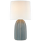 Melanie Large Table Lamp in Sky Gray with Linen Shade
