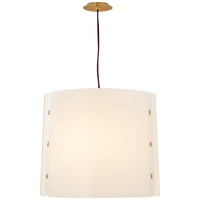 Dapper Medium Hanging Shade in Soft Brass with White Acrylic Shade