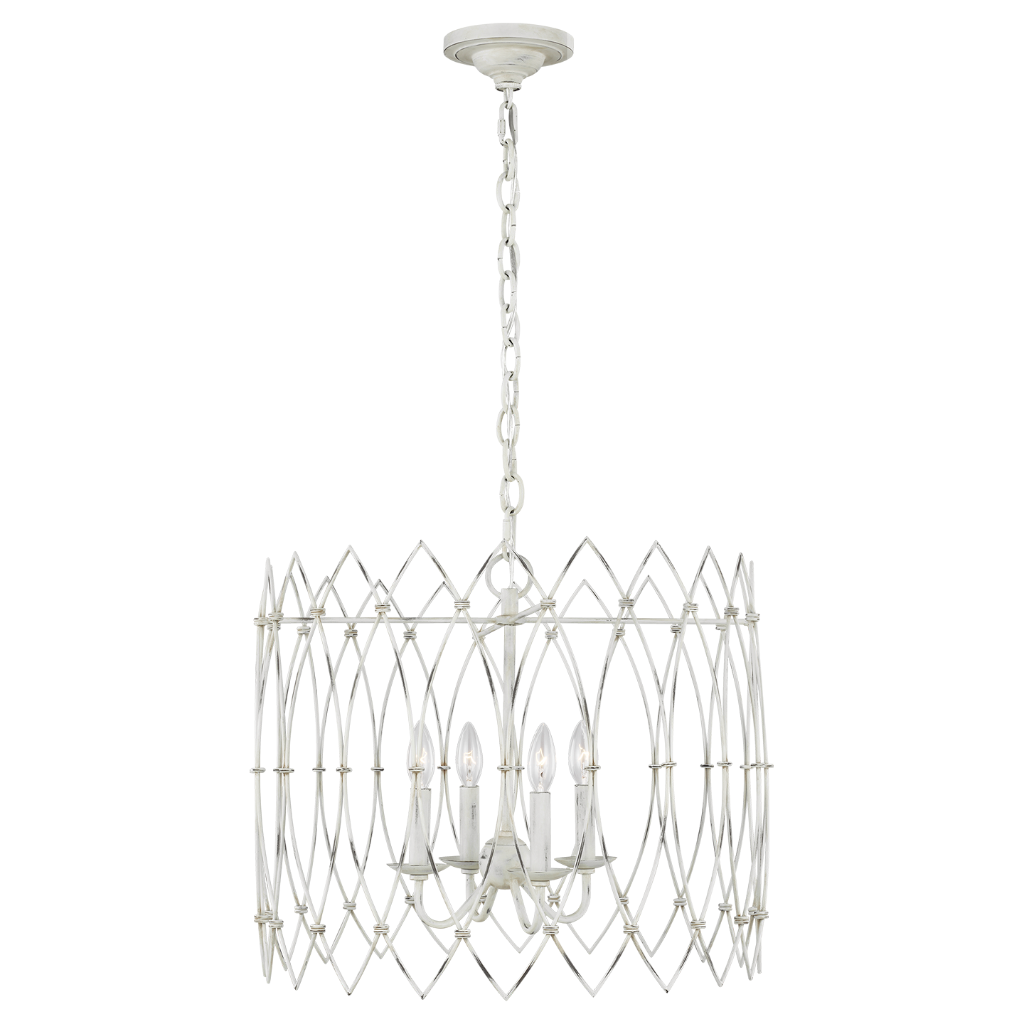 Gardner Medium Chandelier Rustic White
