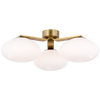 Marisol XL Triple Flush Mount in Soft Brass with White Glass