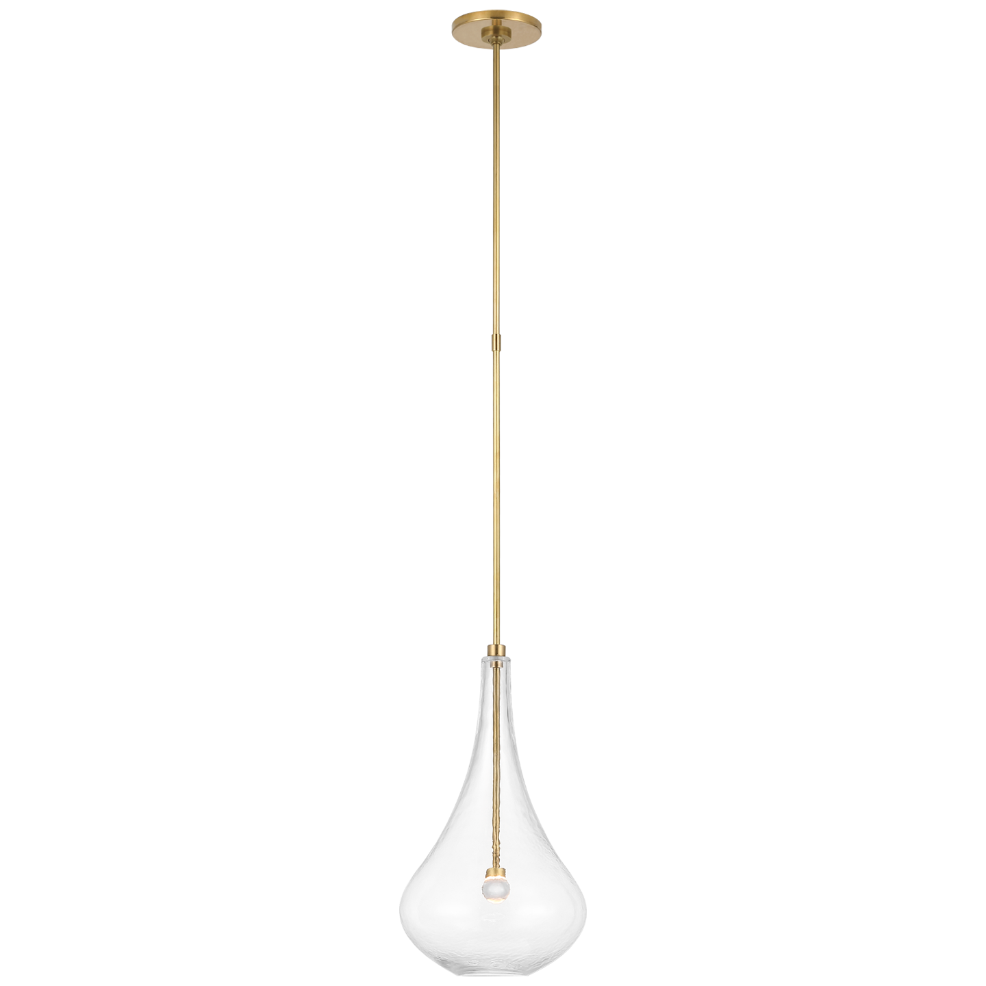 Lomme Small Pendant in Soft Brass with Clear Glass