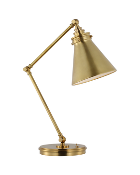 Parkington Medium Articulating Desk Lamp in Antique-Burnished Brass