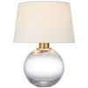Masie Small Table Lamp in Clear Glass with Linen Shade