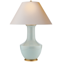 Lambay Table Lamp in Ice Blue with Natural Paper Shade