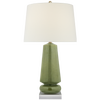 Parisienne Medium Table Lamp in Shellish Kiwi with Linen Shade
