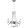 Paris Flea Market Medium Chandelier in Polished Silver and Seeded Glass