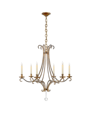 Oslo Medium Chandelier in Gilded Iron with Crystal