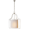 Gustavian Lantern in Polished Nickel with Natural Paper Shade