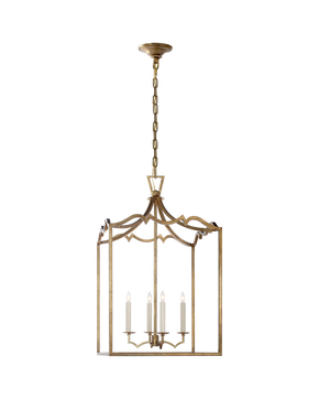 Darlana Medium Fancy Lantern in Gilded Iron