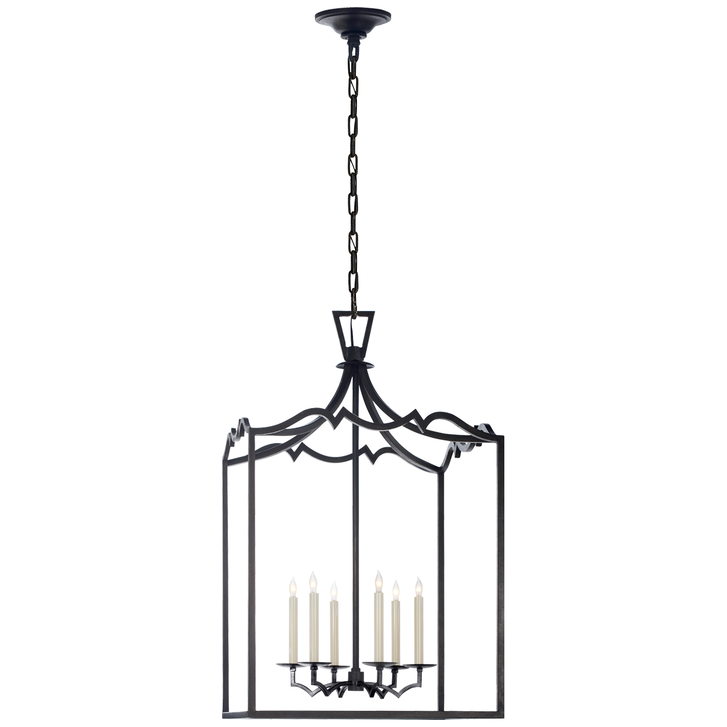 Darlana Large Fancy Lantern in Aged Iron