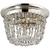 Paris Flea Market Small Flush Mount in Polished Silver with Seeded Glass
