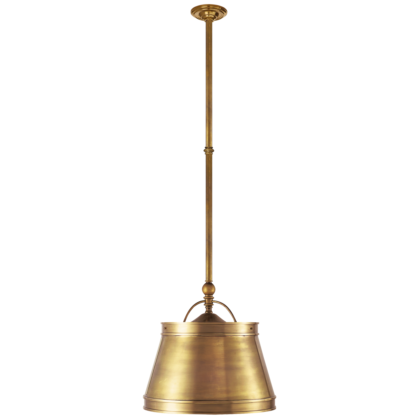Sloane Single Shop Light in Antique-Burnished Brass with Antique-Burnished Brass Shade