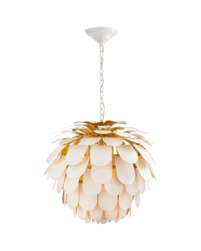 Cynara Large Chandelier in White and Gild