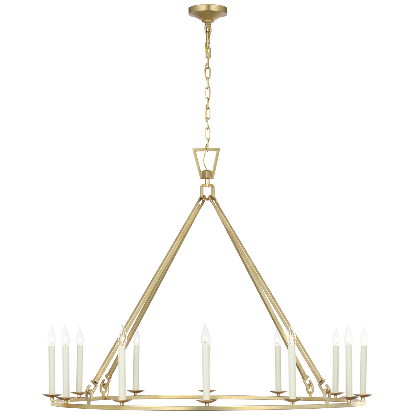 Darlana Extra Large Single Ring Chandelier in Gild