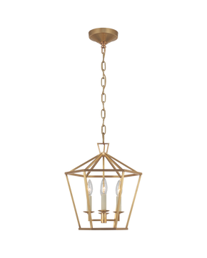 Darlana Small Hexagonal Lantern in Antique-Burnished Brass