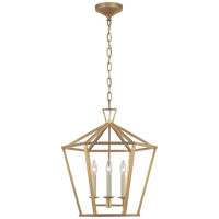 Darlana Medium Hexagonal Lantern in Antique-Burnished Brass