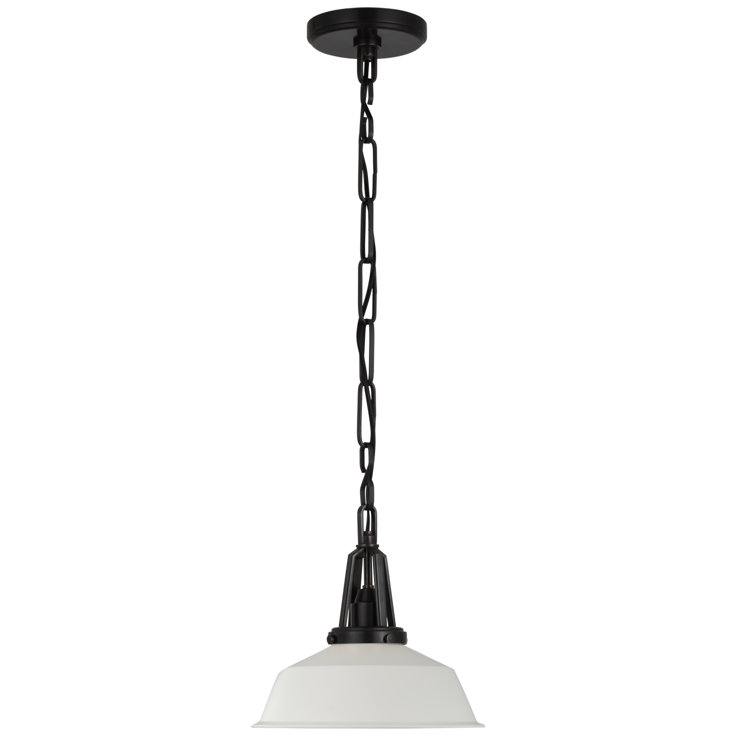 Layton 10" Pendant in Bronze with Matte White Shade Open Box
