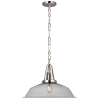 Layton 20" Pendant in Polished Nickel with Clear Glass 