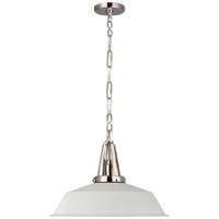 Layton 20" Pendant in Polished Nickel with Matte White Shade
