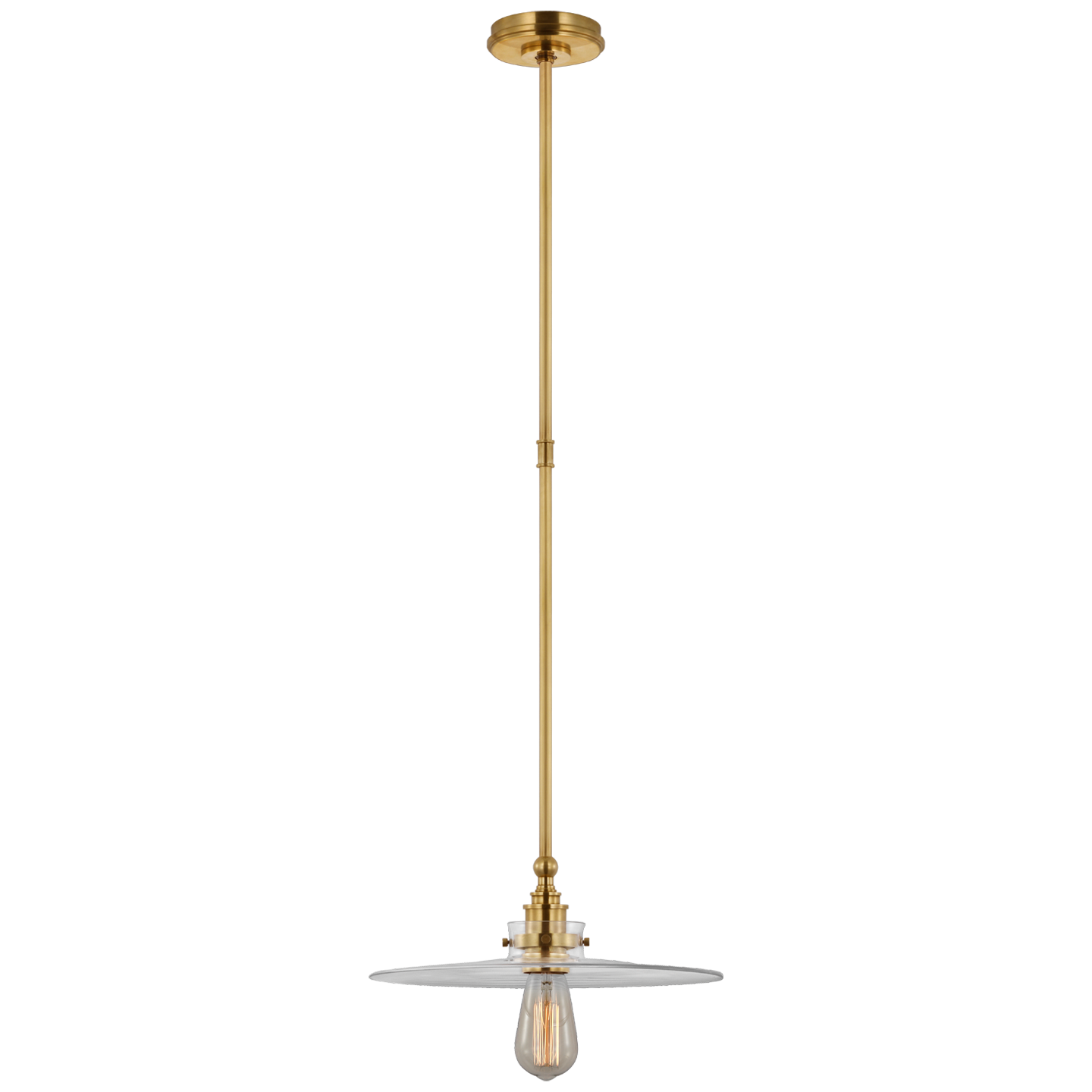 Parkington 14" Pendant in Antique-Burnished Brass with Clear Glass Open Box
