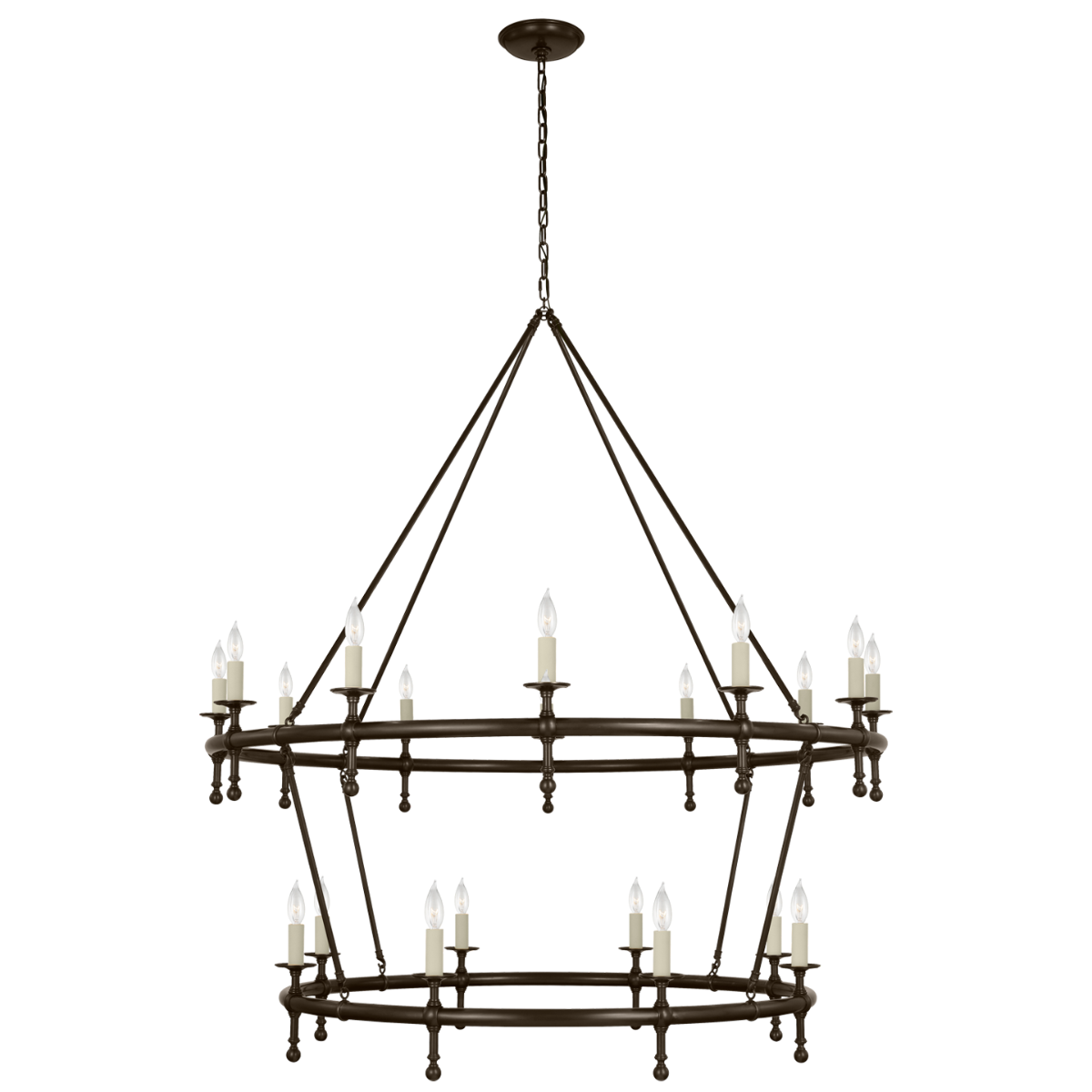 Classic 54" Two-Tier Ring Chandelier in Bronze