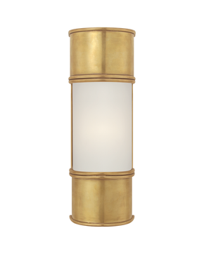 Oxford 12" Bath Sconce in Antique-Burnished Brass with Frosted Glass