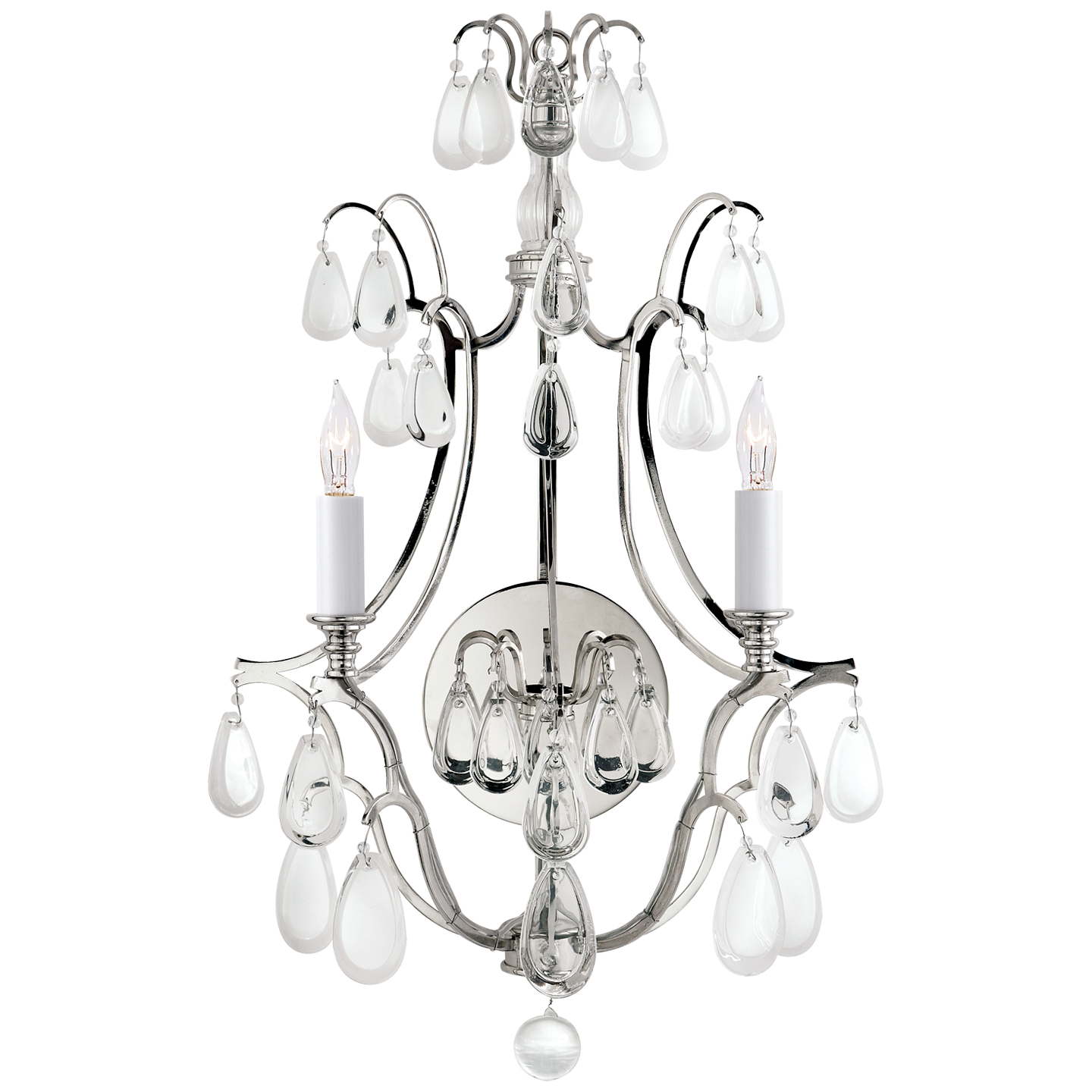 Penhurst Sconce in Polished Nickel with Clear Glass