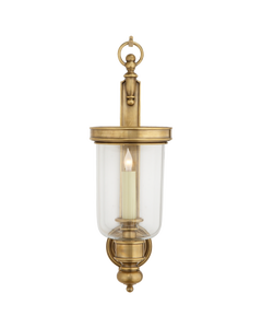 Georgian Small Hurricane Wall Sconce in Antique-Burnished Brass