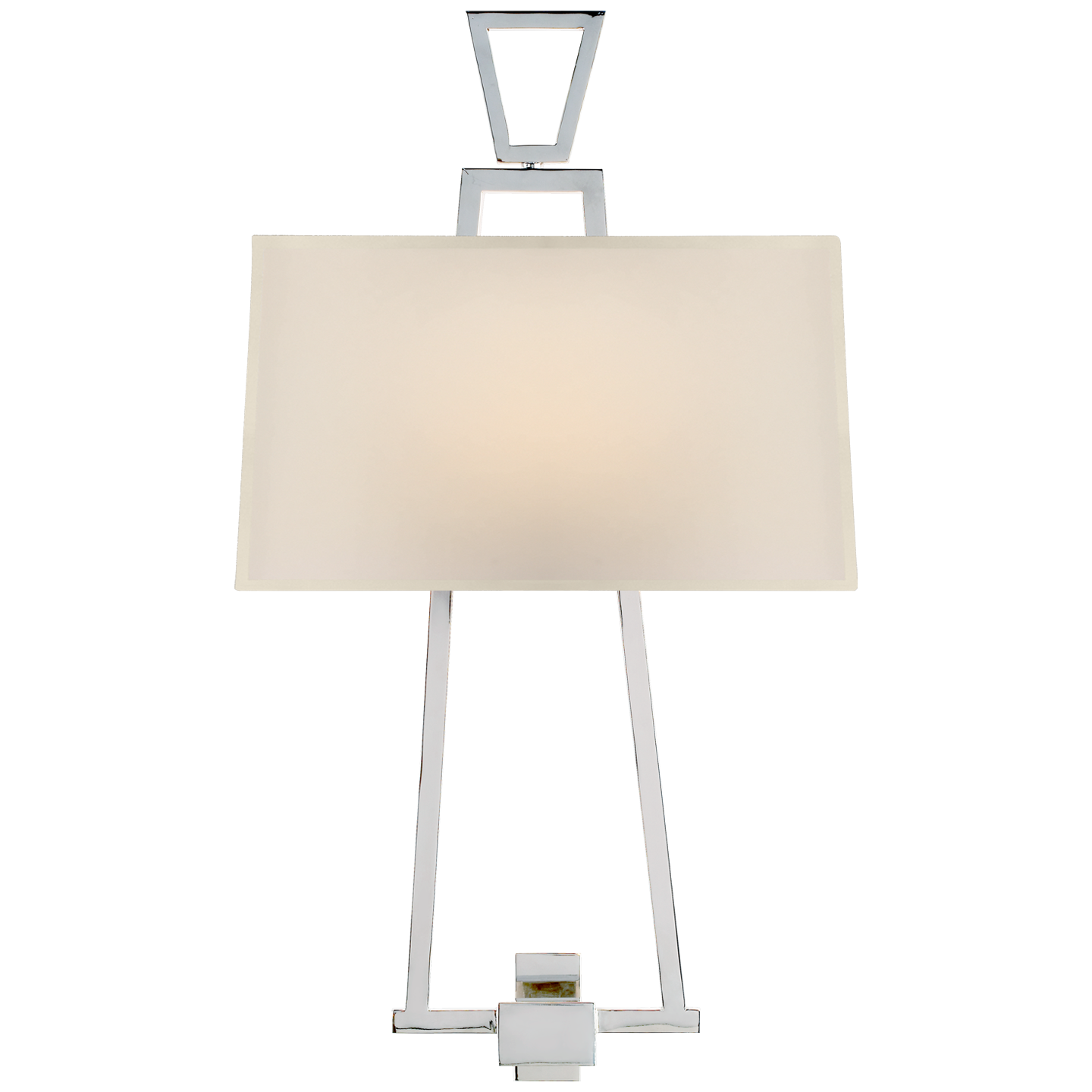 Modern Darlana Bouillotte Sconce in Polished Nickel with Natural Paper Shade