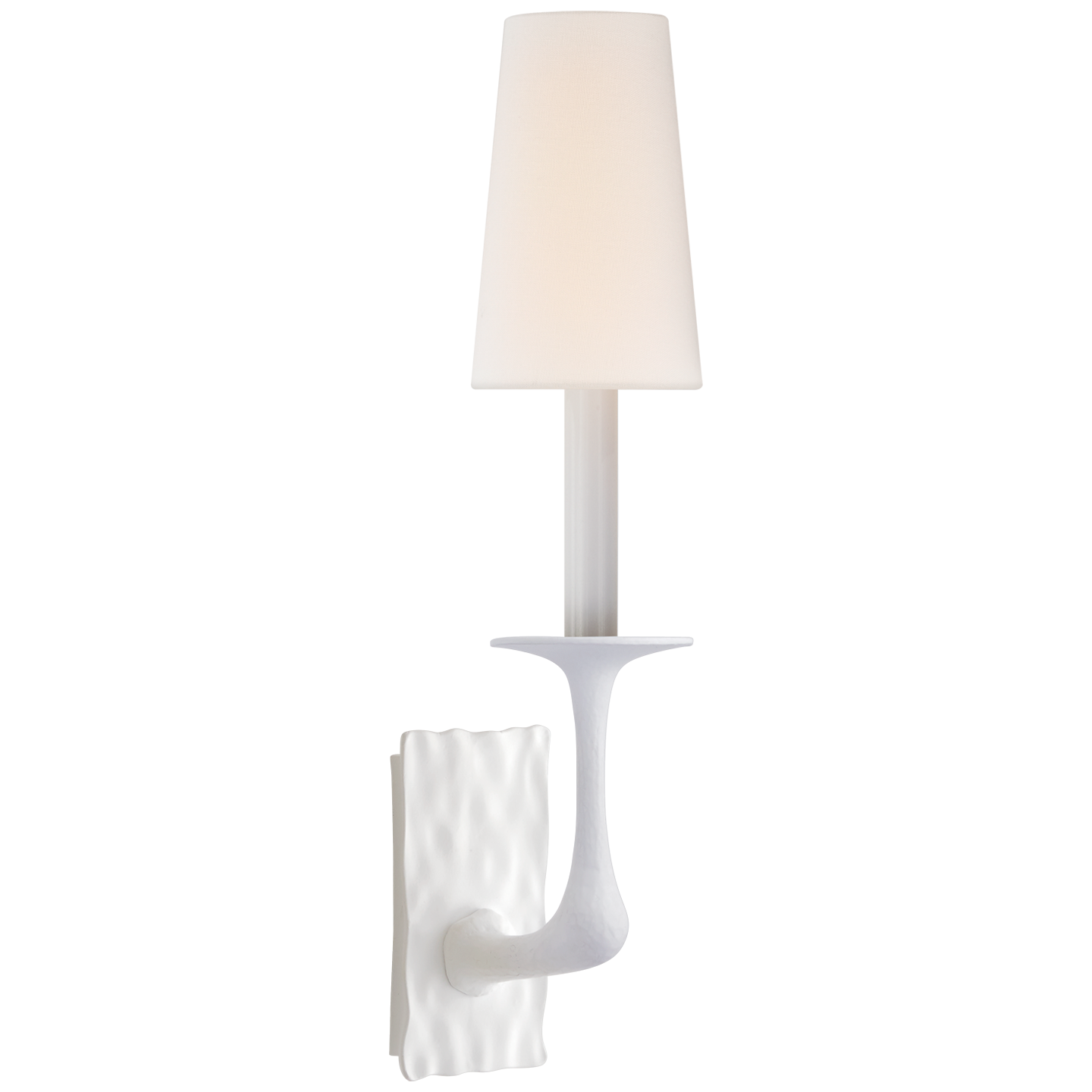 Gabriel Single Sconce in Plaster White with Linen Shade