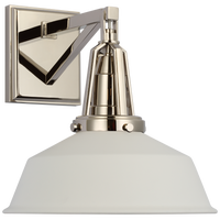 Layton 10" Sconce in Polished Nickel with Matte White Shade