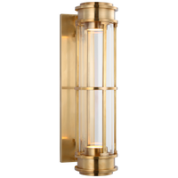 Gracie 19" Linear Sconce in Antique-Burnished Brass with Clear Glass