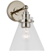 Parkington Small Single Wall Light in Polished Nickel with Clear Glass