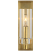 Sonnet Petite Single Sconce in Antique-Burnished Brass with Clear Glass 