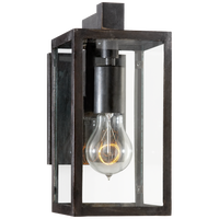 Fresno Framed Short Sconce in Aged Iron with Clear Glass