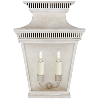 Elsinore Medium 3/4 Wall Lantern in Old White with Clear Glass