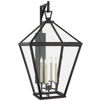 Classic Darlana Grande Bracketed Wall Lantern in Bronze with Clear Glass 